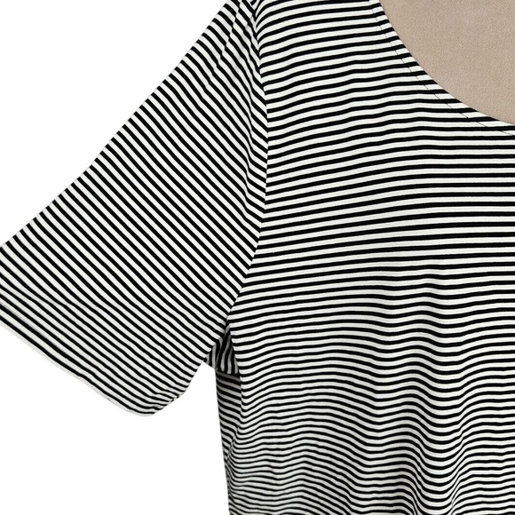 Talbots‎ Womens Sz 3x Top Black/ White Striped Short Sleeve TShirt Casual Basic - Picture 4 of 7